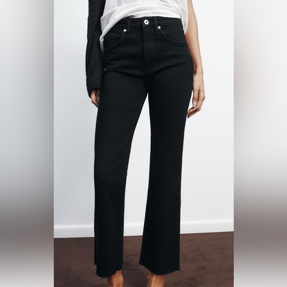 NWT Zara Black Distressed Jeans